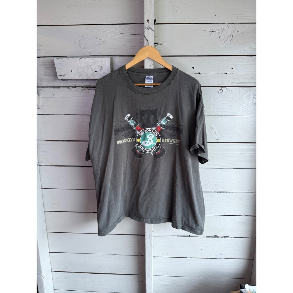 Vintage 1996 Brooklyn Brewery Graphic T-Shirt Delta Magnum Weight XL Black
